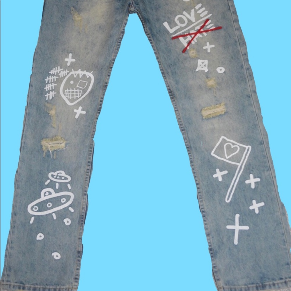 Ron Bass Jeans With Dope Designs 🔥